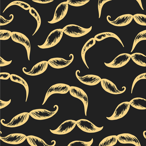 mustache seamless pattern - Vector, Image