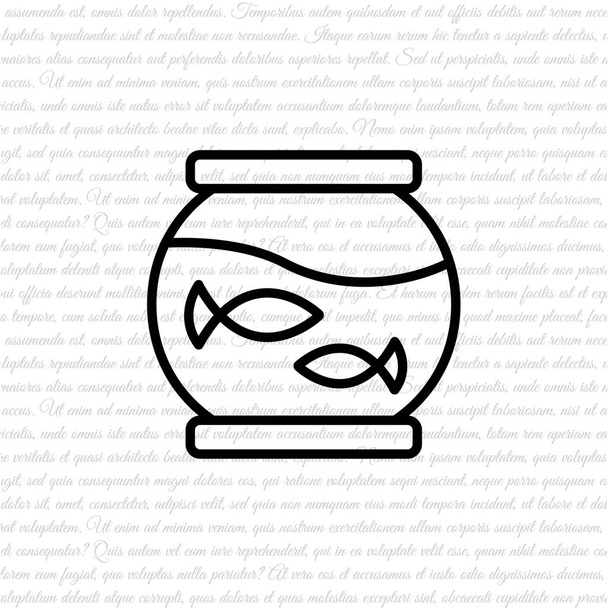  Aquarium lijn pictogram - Vector, afbeelding