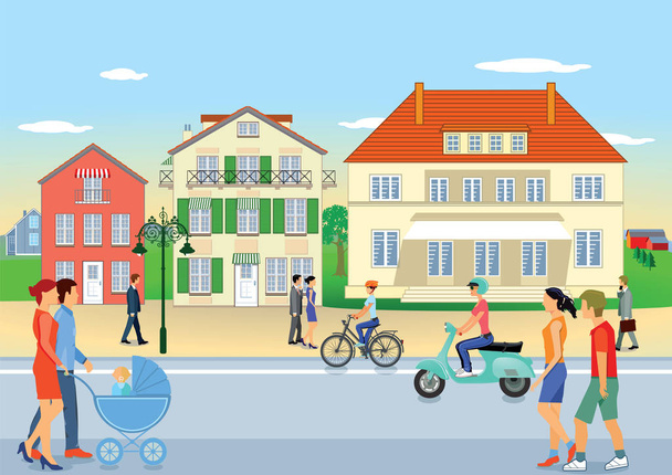 Street in the suburbs - Vector, Image