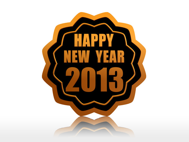 Happy new year 2013 in starlike label - Photo, Image