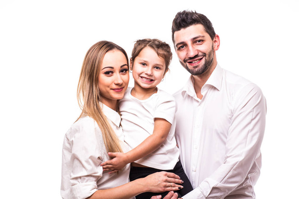 familia feliz sobre fondo blanco - Foto, imagen