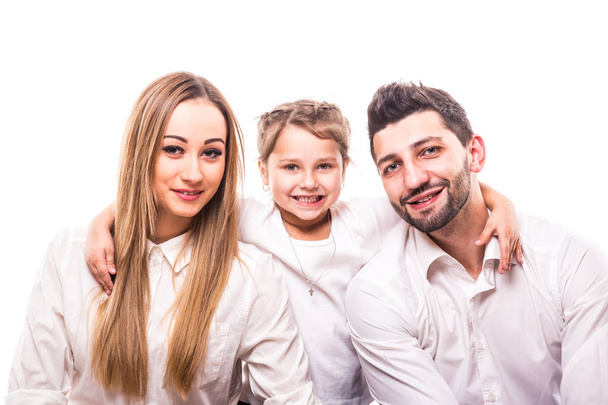 щаслива сім'я на білому тлі
 - Фото, зображення
