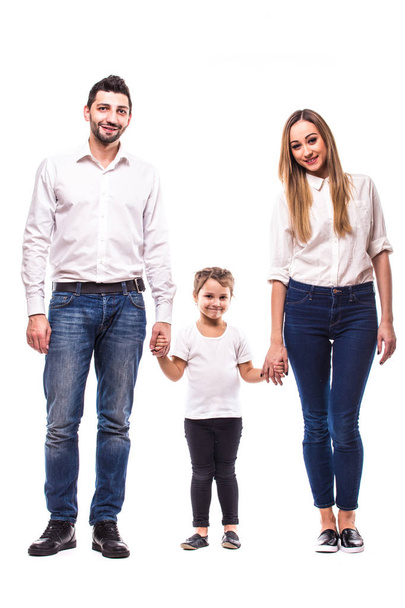 Happy family on white background - Foto, Bild