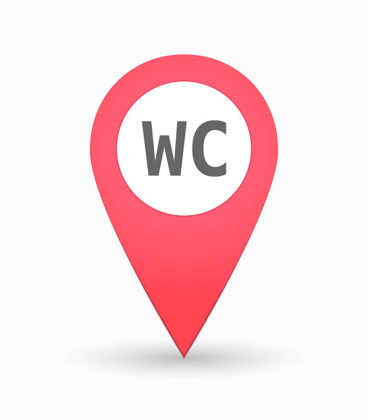 Isolated map mark with    the text WC - Vector, Image