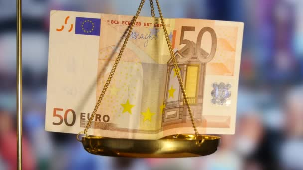 Banknotów euro w skali - Materiał filmowy, wideo