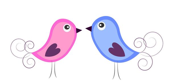 Vector colorful cartoon birds - Διάνυσμα, εικόνα