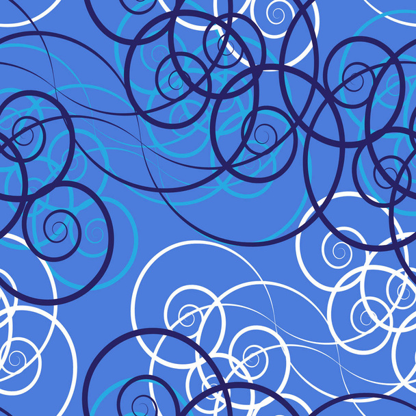 Niebieski Abstrakcja ręcznie rysowane wzór, fale lub loki tła. Wzór dla Projektowanie Tapety, wzór wypełnienia, tła strony sieci web, tekstury powierzchni. - Wektor, obraz