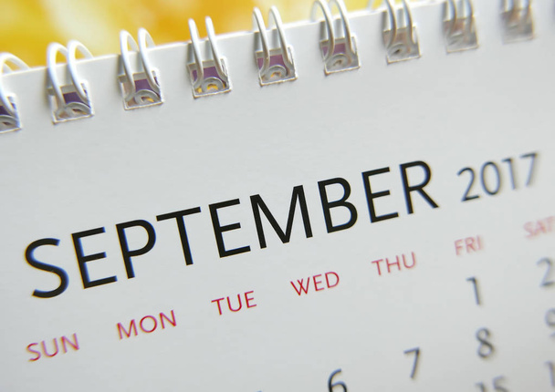 Close up calendar of September 2017 - Photo, Image
