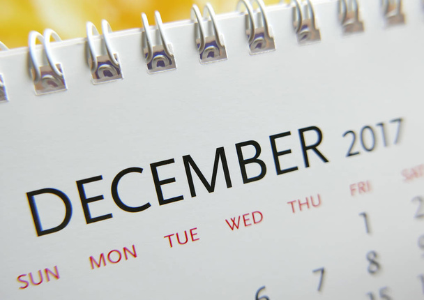 Close up calendar of December 2017 - Foto, Imagem