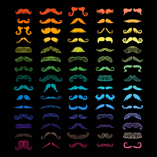 Vector mustache silhouette isolated - Διάνυσμα, εικόνα