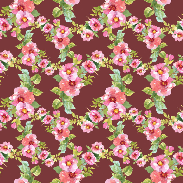 seamless pattern with pink flowers - Foto, Imagen