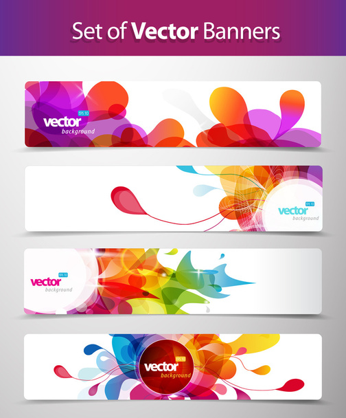 Set of abstract colorful web headers. - Vector, Imagen