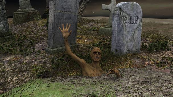 3D-cg rendering van een zombie - Foto, afbeelding