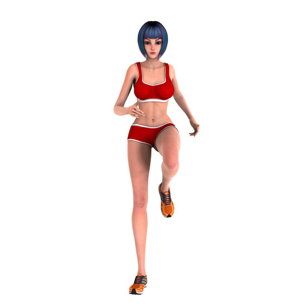 3D CG rendering of a female athlete - Foto, Bild