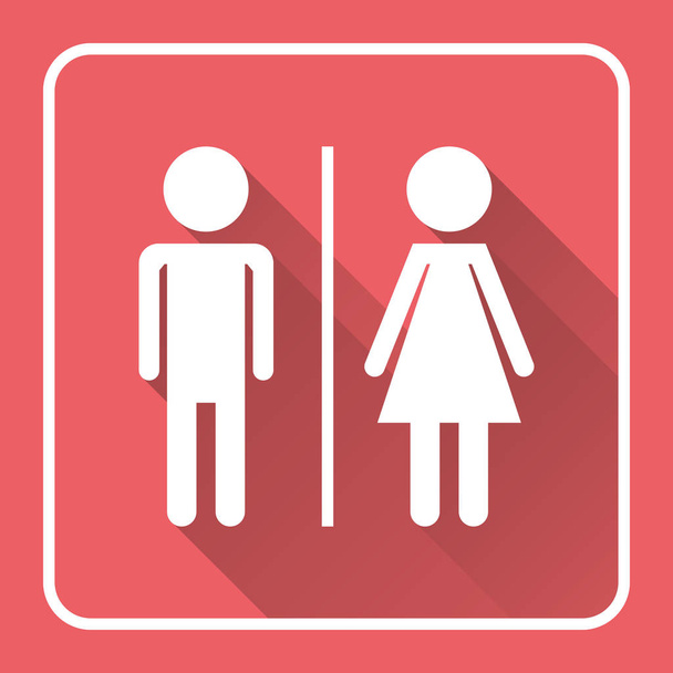 Icône vectorielle homme et femme avec une ombre longue. Pictogramme plat moderne. Symbole plat simple pour la conception de site Web
. - Vecteur, image