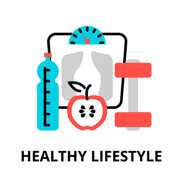 Koncept zdravý život ikony - Vektor, obrázek