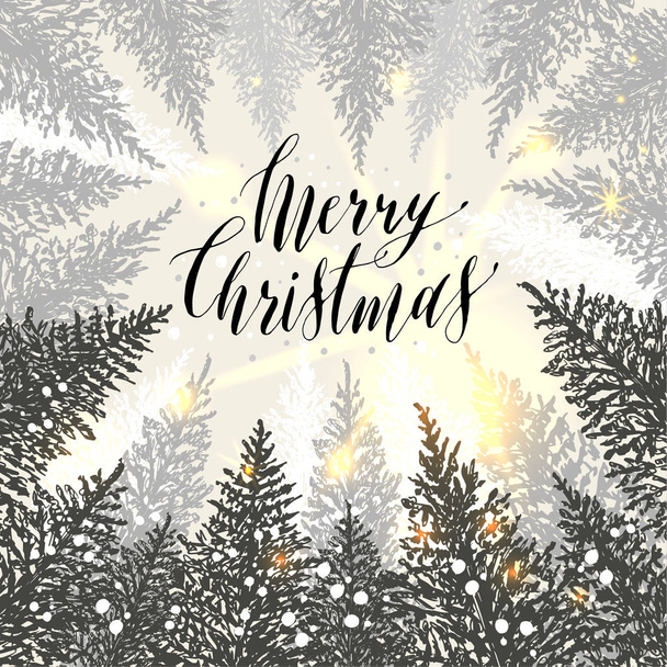 手描きのクリスマス カード - ベクター画像