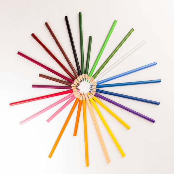 Colorful kit of wooden pencils - Foto, Imagen