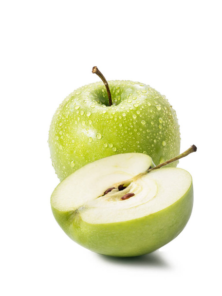 groene appel en segment - Foto, afbeelding