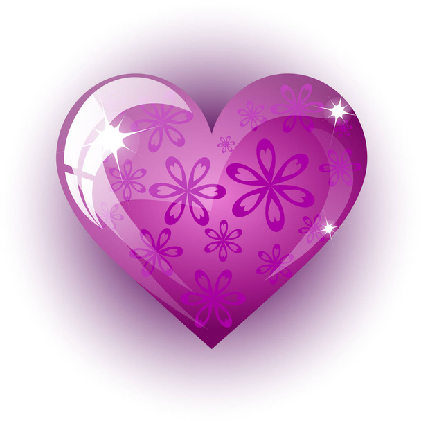 Pink bldg heart on a white background - Vetor, Imagem
