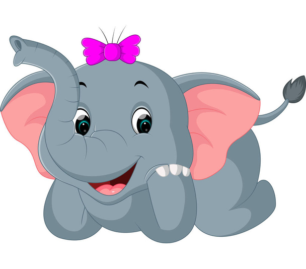 Cute elephant cartoon - Διάνυσμα, εικόνα