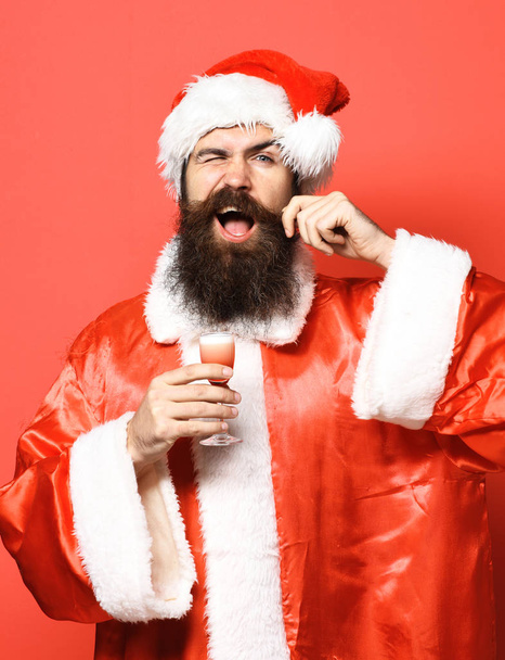 handsome bearded santa claus man - Foto, Imagem