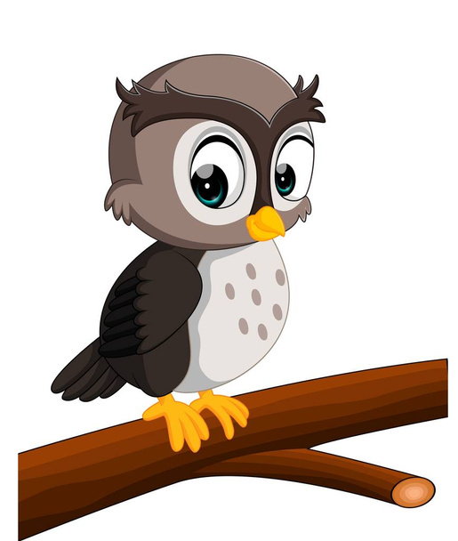 cute owl cartoon - Διάνυσμα, εικόνα