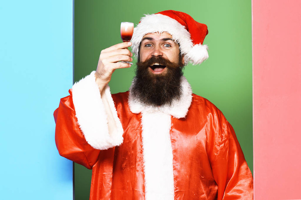 smiling bearded santa claus man - Photo, Image