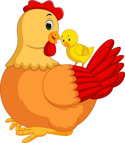 chicken hen cartoon - Vektor, Bild