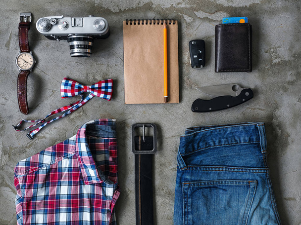 Modern men's clothing and accessories  - Photo, Image