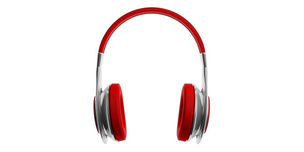 3d rendering pair of red wireless headphones - Photo, Image