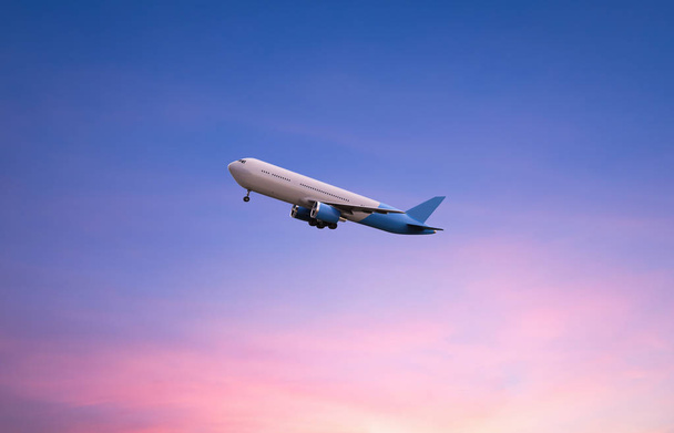 літальний літак на сутінковому небі
 - Фото, зображення