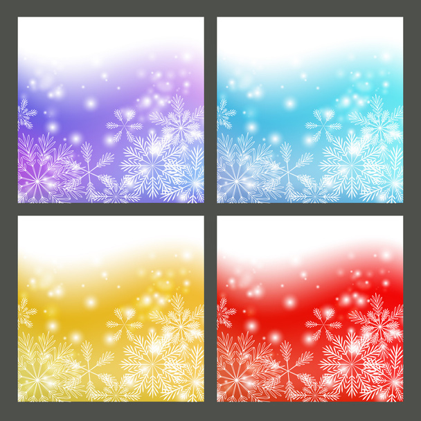 Set of snowflake backgrounds - Vector, Image