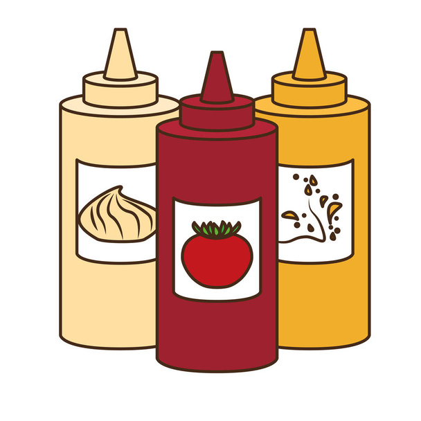 σάλτσα μπουκάλι Φάστ φούντ σχετικό εικονίδιο εικόνας εικονίδιο εικόνας - Διάνυσμα, εικόνα