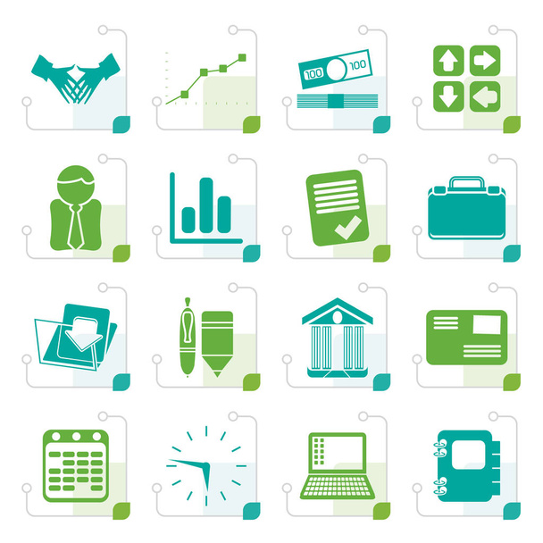 Stylized Business and Office icons - Vector, afbeelding