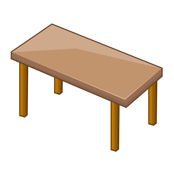 分離された木製のテーブルの図 - ベクター画像