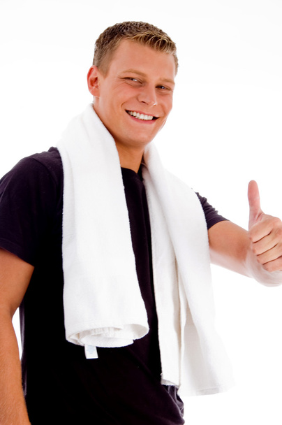 Muscular male showing thumbs up - Photo, Image