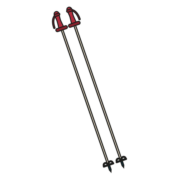 Diseño de bastones de esquí aislados
 - Vector, imagen