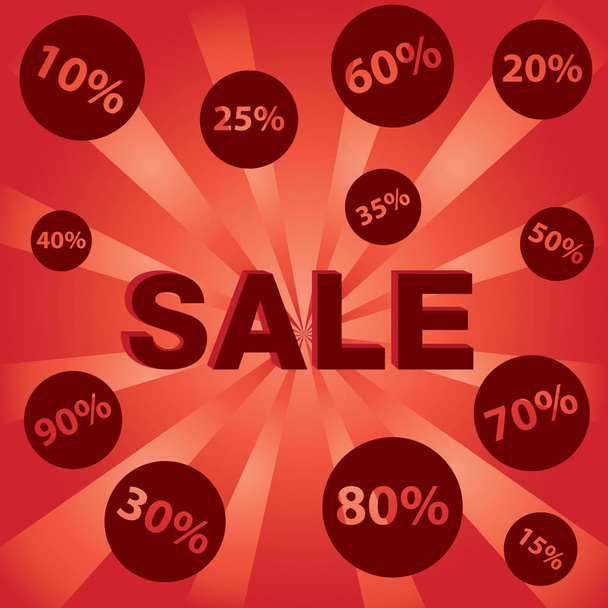 Big Sale with Many discount price on red and orange background. - Vettoriali, immagini