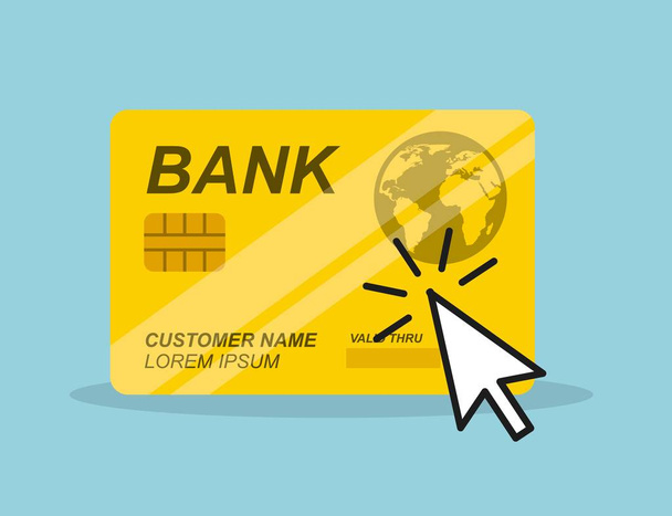 кредитная карта и курсор мыши
 - Вектор,изображение