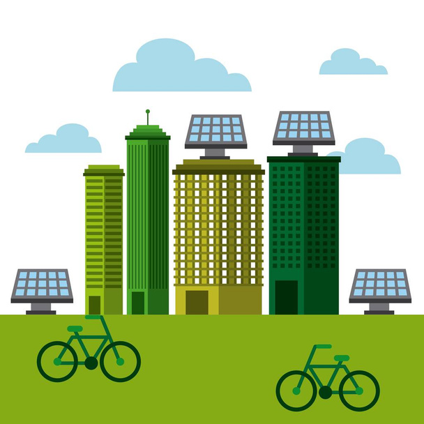 зеленый дизайн города
 - Вектор,изображение