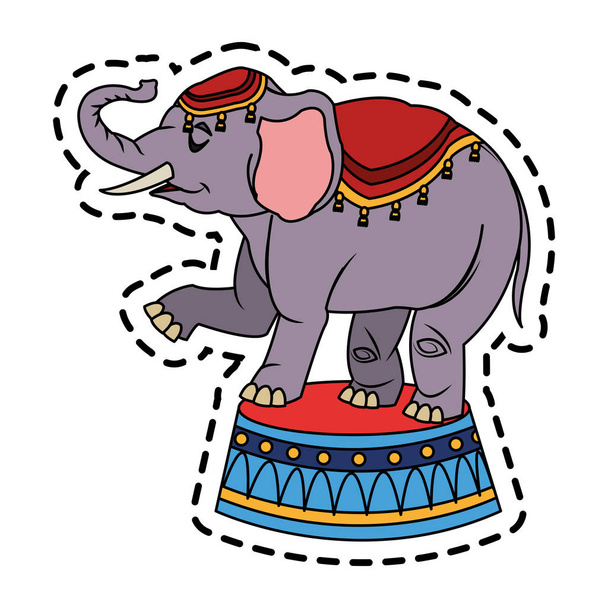 Geïsoleerde circus olifant design - Vector, afbeelding