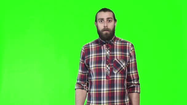 Surprised or shocked bearded man - Footage, Video