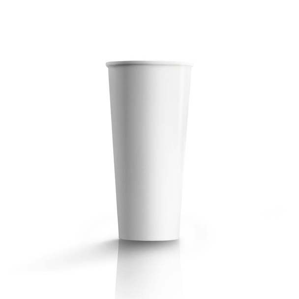 Висока чашка паперової кави, ізольована на білому тлі
 - Фото, зображення
