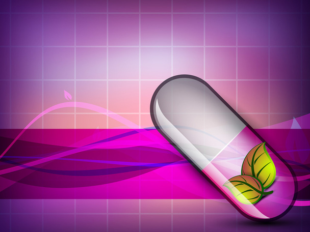 Abstract medical background with herbal capsule. EPS 10. - Vektor, kép
