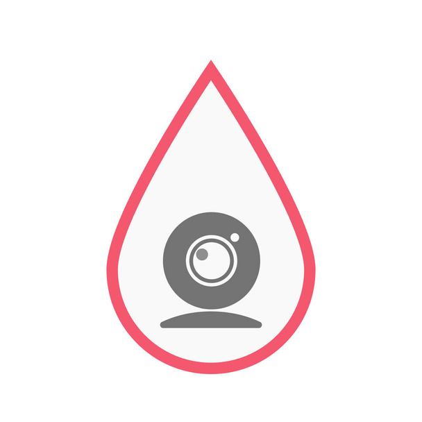 Isolated blood drop with a web cam - Vector, Image