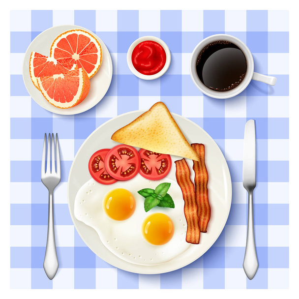 American Full Breakfast Vista superior Imagen
 - Vector, Imagen