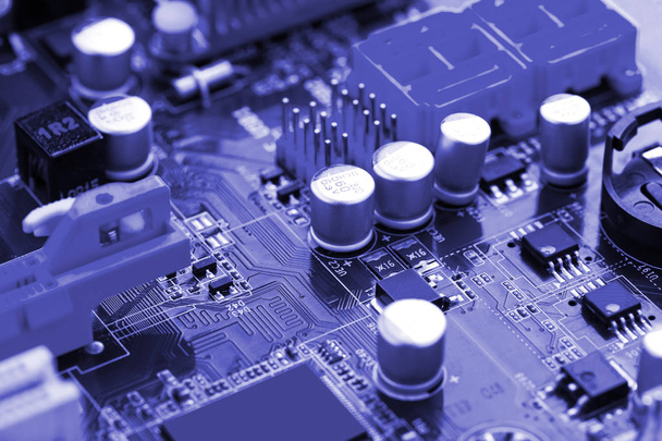 Computer motherboard closeup - Foto, afbeelding