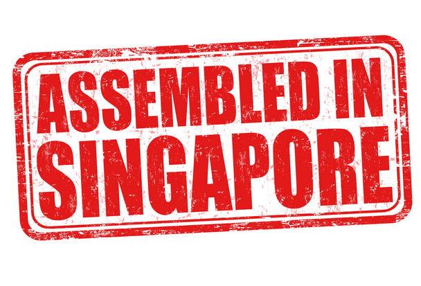 Koottu Singaporessa merkki tai leima
 - Vektori, kuva
