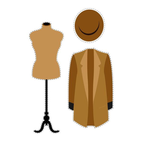 collection of fashion clothes - Vector, Image